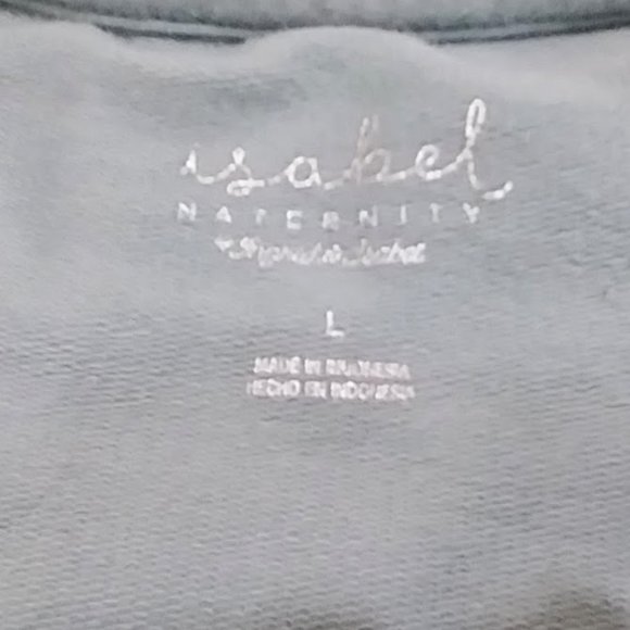 Isabel Maternity Sweatshirt Size Large Blue and White #1261 - Picture 3 of 9